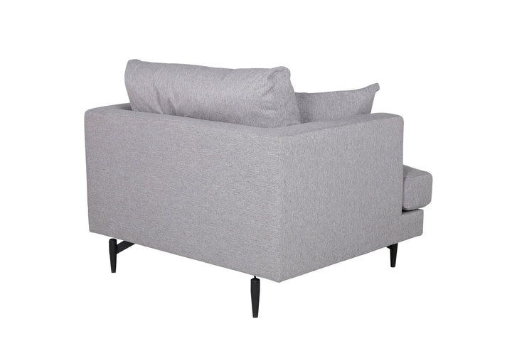 Venture Home Sofia Single Sofa - Black / Grey Fabric