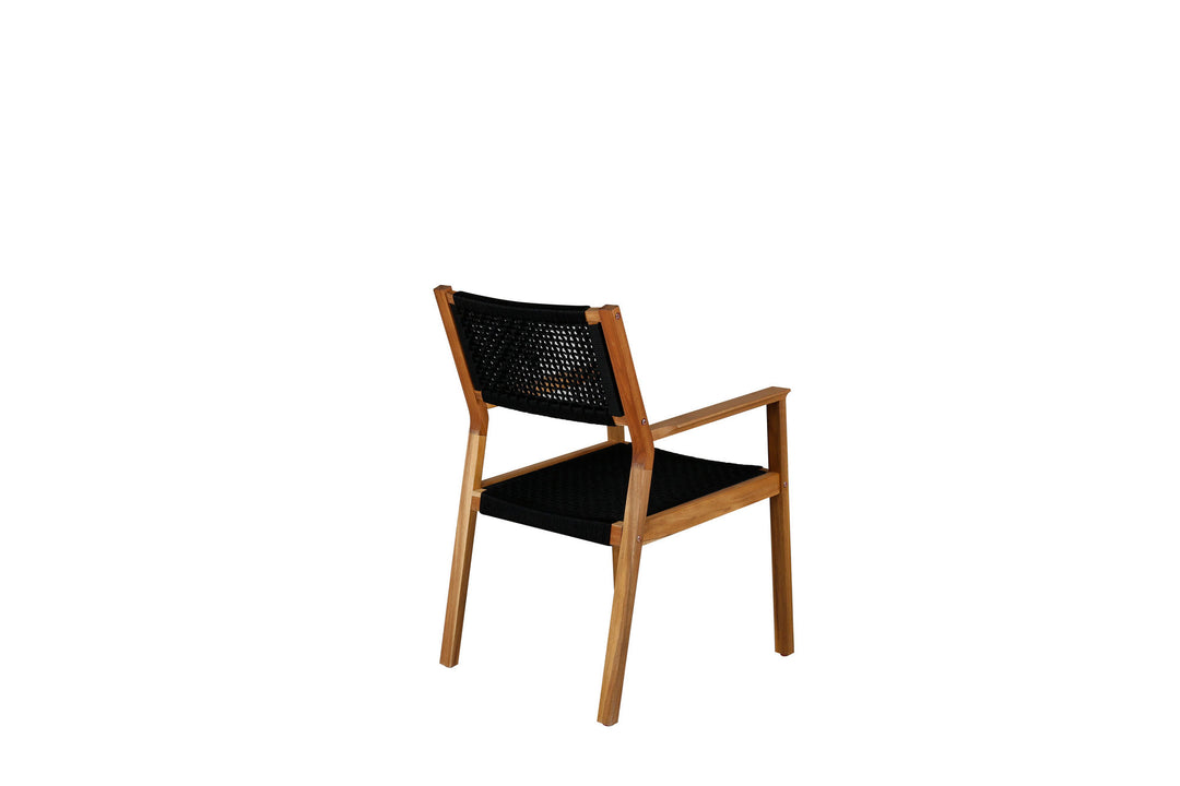 Venture Home Little John Dining Chair 2-pack - Black Rope / Acacia