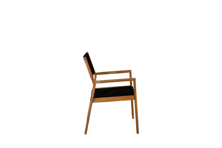 Venture Home Little John Dining Chair 2-pack - Black Rope / Acacia