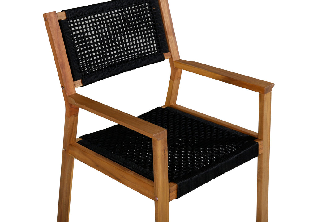 Venture Home Little John Dining Chair 2-pack - Black Rope / Acacia