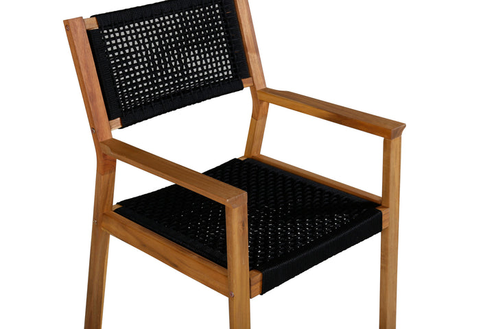Venture Home Little John Dining Chair 2-pack - Black Rope / Acacia