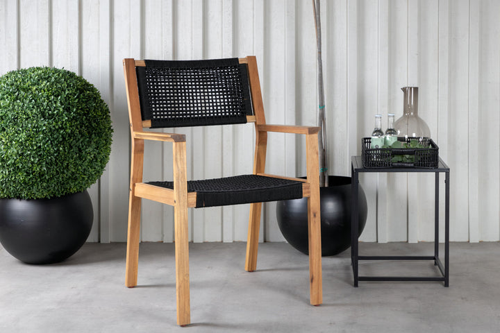 Venture Home Little John Dining Chair 2-pack - Black Rope / Acacia