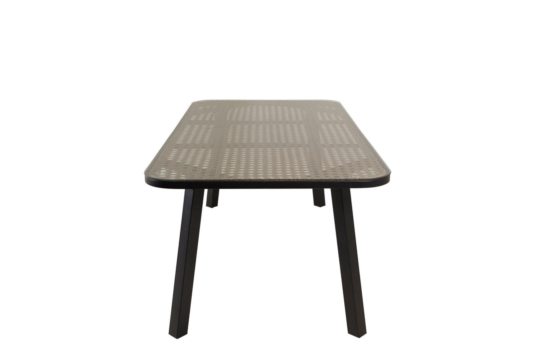 Venture Home Paola Dining Table - Black Steel / Nature Wicker - 200*100