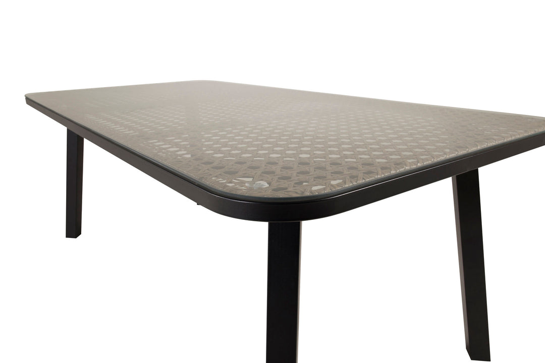 Venture Home Paola Dining Table - Black Steel / Nature Wicker - 200*100