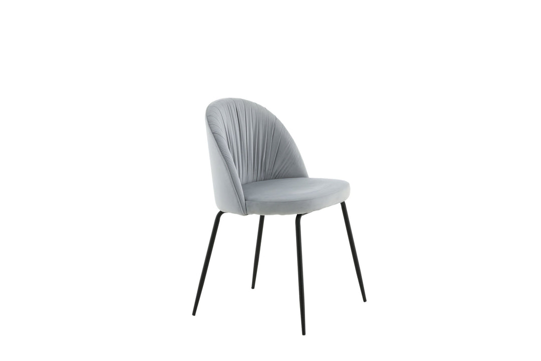 Venture Home Wrinkles Dining Chair 2-pack - Black Legs - Grey Velvet