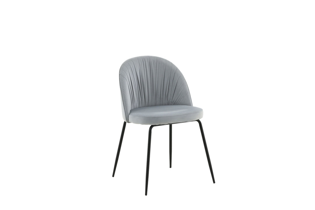 Venture Home Wrinkles Dining Chair 2-pack - Black Legs - Grey Velvet