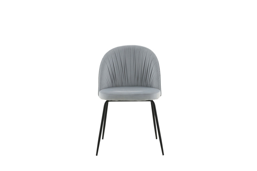 Venture Home Wrinkles Dining Chair 2-pack - Black Legs - Grey Velvet