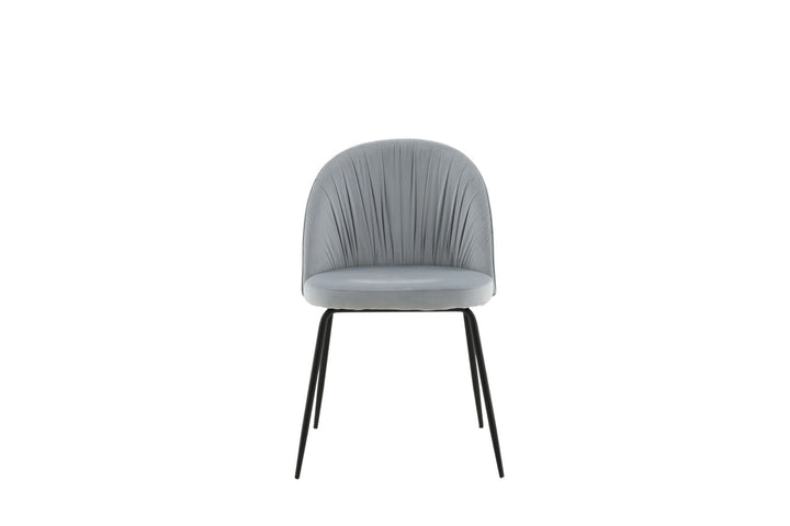 Venture Home Wrinkles Dining Chair 2-pack - Black Legs - Grey Velvet