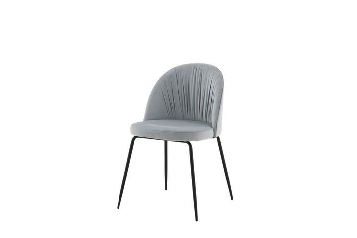 Venture Home Wrinkles Dining Chair 2-pack - Black Legs - Grey Velvet