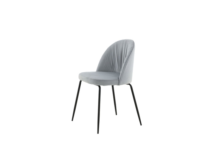 Venture Home Wrinkles Dining Chair 2-pack - Black Legs - Grey Velvet