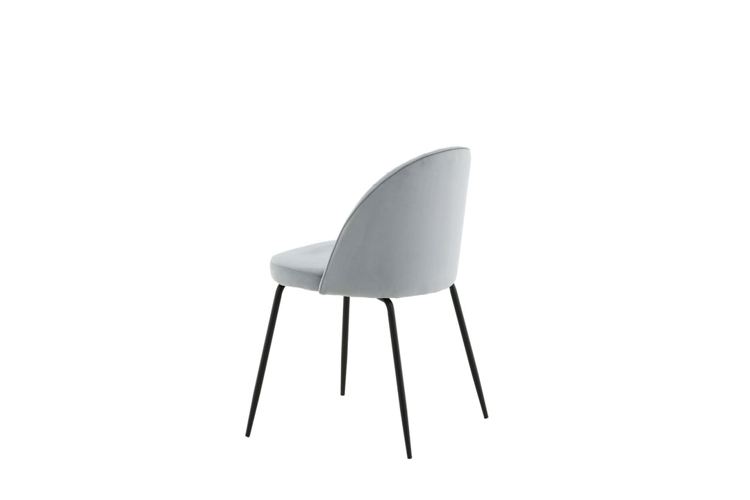 Venture Home Wrinkles Dining Chair 2-pack - Black Legs - Grey Velvet