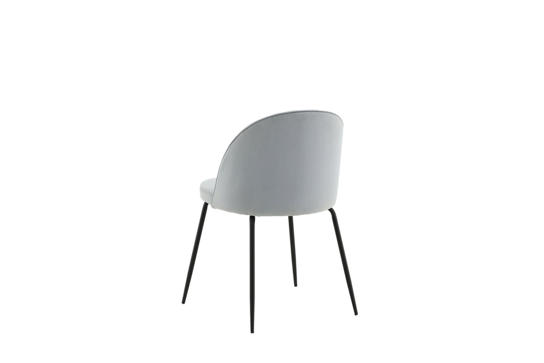 Venture Home Wrinkles Dining Chair 2-pack - Black Legs - Grey Velvet