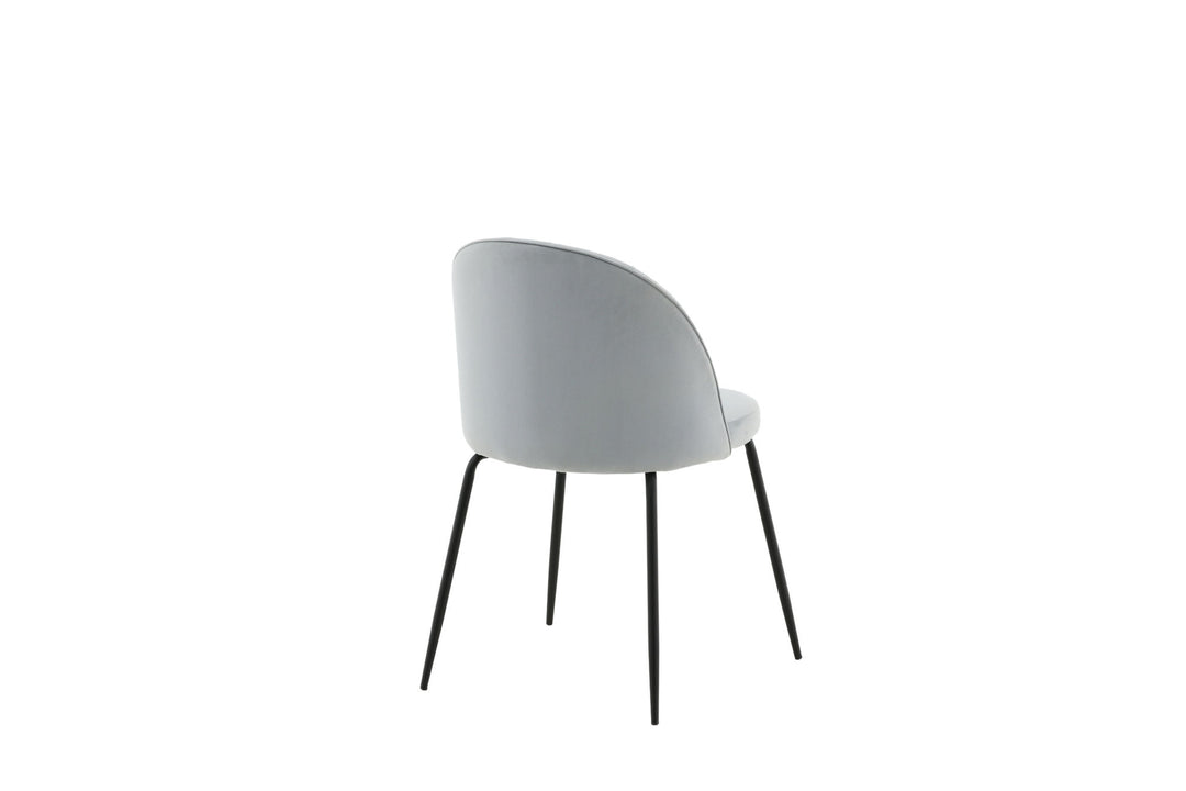 Venture Home Wrinkles Dining Chair 2-pack - Black Legs - Grey Velvet