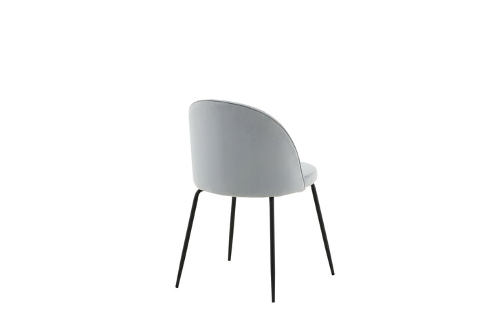 Venture Home Wrinkles Dining Chair 2-pack - Black Legs - Grey Velvet