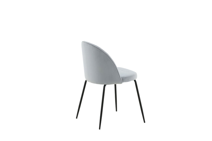 Venture Home Wrinkles Dining Chair 2-pack - Black Legs - Grey Velvet