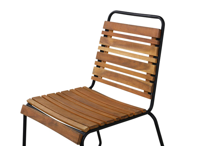 Venture Home Bois Dining Chair 2-pack - Black Alu / Acacia