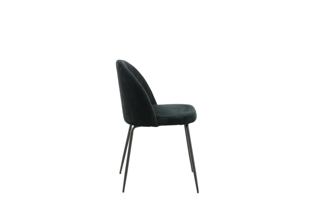Venture Home Wrinkles Dining Chair 2-pack - Black Legs - Black Velvet