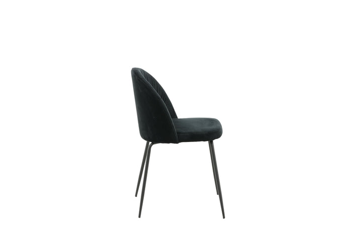 Venture Home Wrinkles Dining Chair 2-pack - Black Legs - Black Velvet