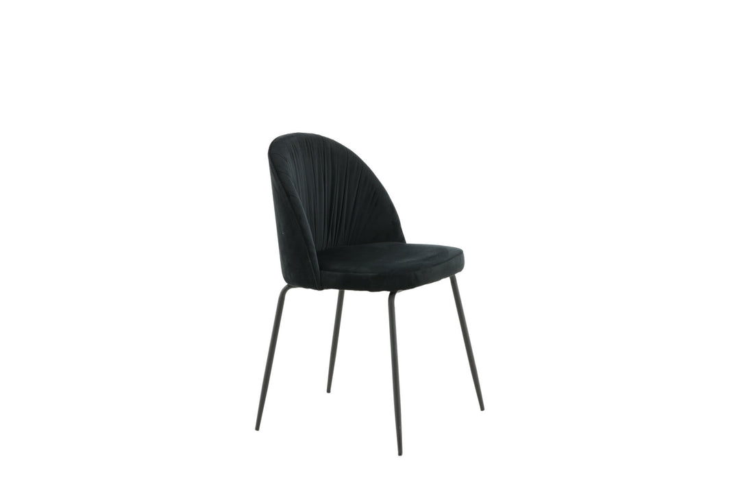 Venture Home Wrinkles Dining Chair 2-pack - Black Legs - Black Velvet