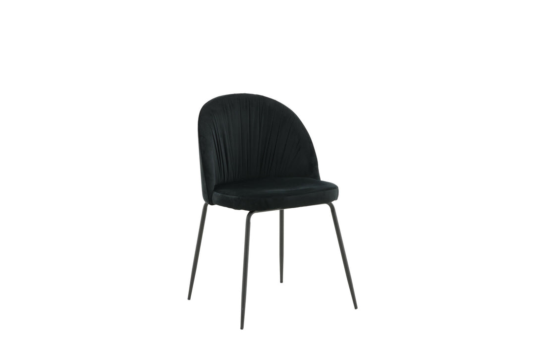 Venture Home Wrinkles Dining Chair 2-pack - Black Legs - Black Velvet