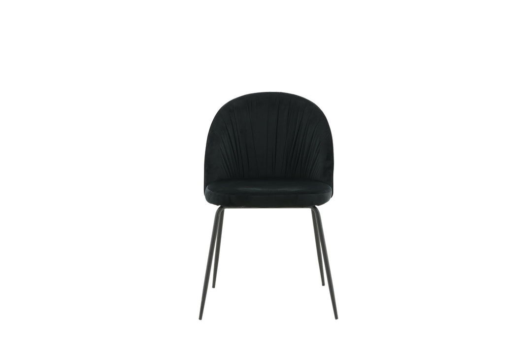 Venture Home Wrinkles Dining Chair 2-pack - Black Legs - Black Velvet