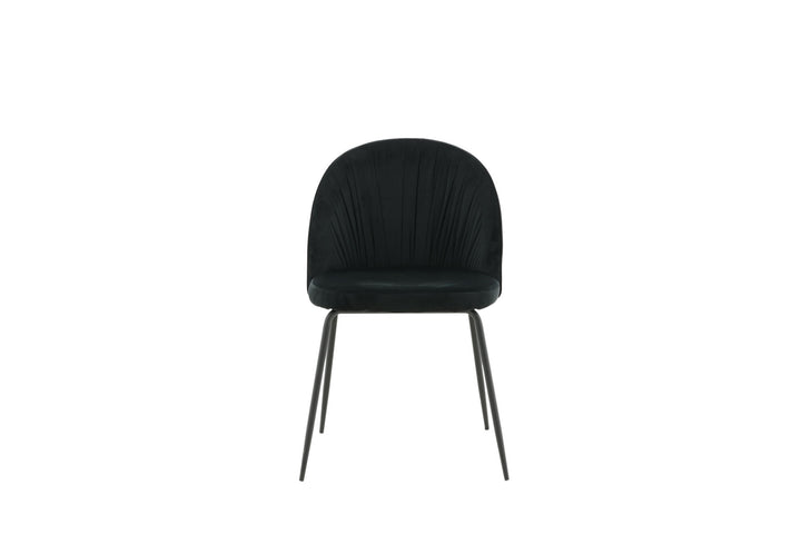 Venture Home Wrinkles Dining Chair 2-pack - Black Legs - Black Velvet
