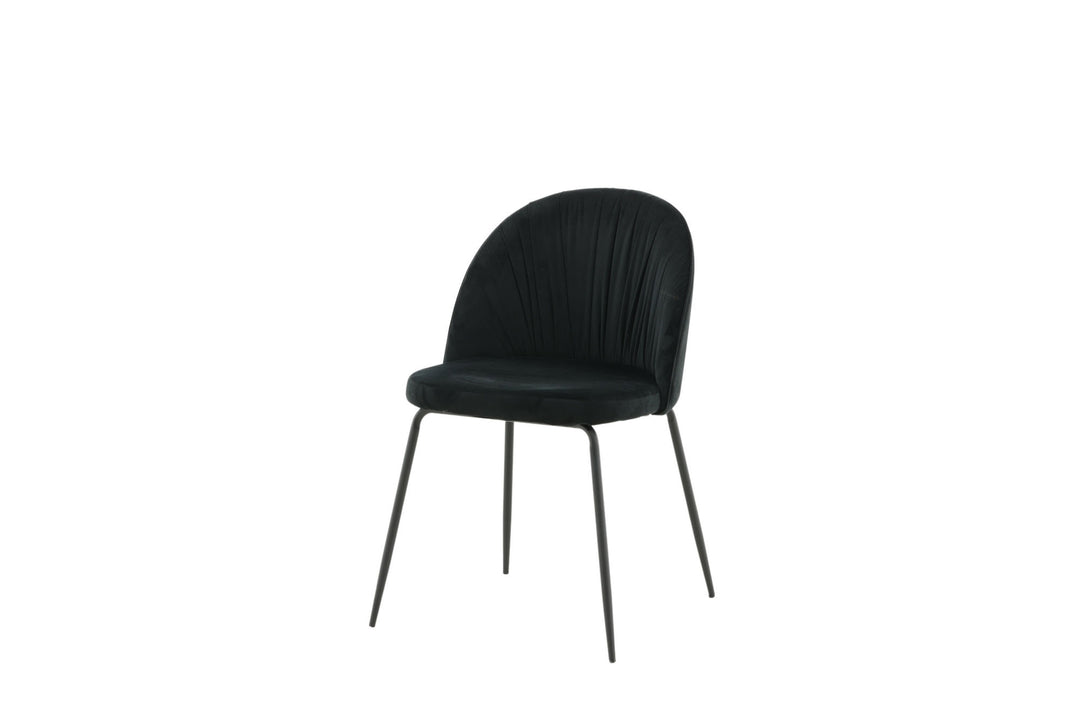 Venture Home Wrinkles Dining Chair 2-pack - Black Legs - Black Velvet