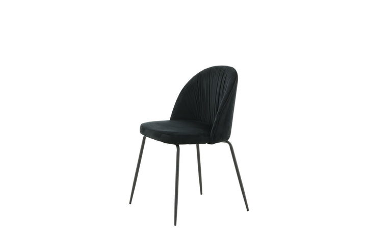 Venture Home Wrinkles Dining Chair 2-pack - Black Legs - Black Velvet