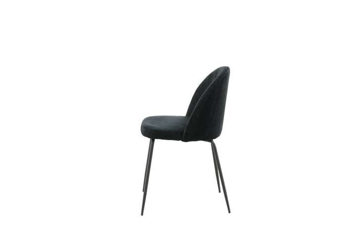 Venture Home Wrinkles Dining Chair 2-pack - Black Legs - Black Velvet