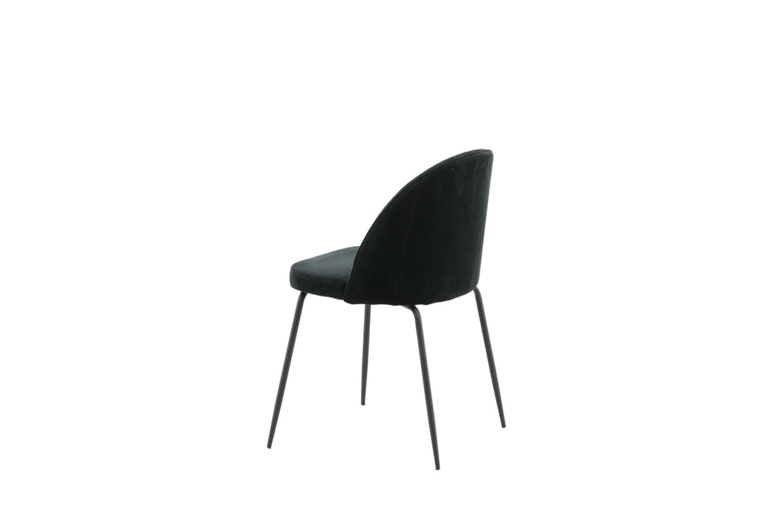 Venture Home Wrinkles Dining Chair 2-pack - Black Legs - Black Velvet