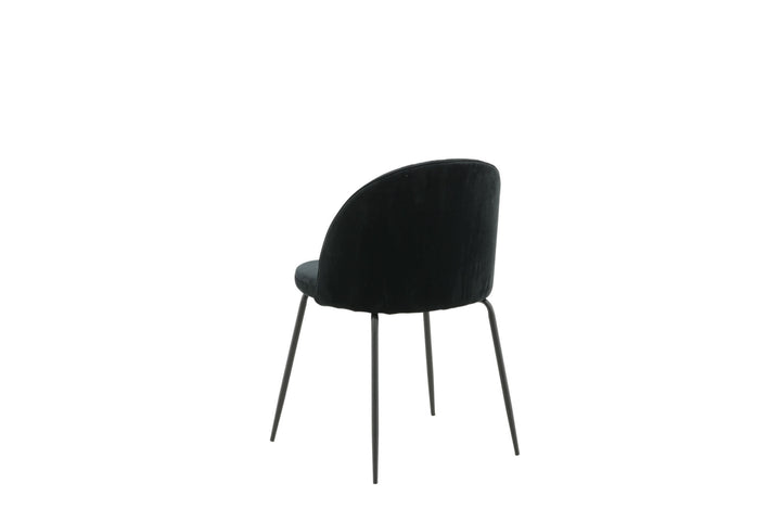 Venture Home Wrinkles Dining Chair 2-pack - Black Legs - Black Velvet