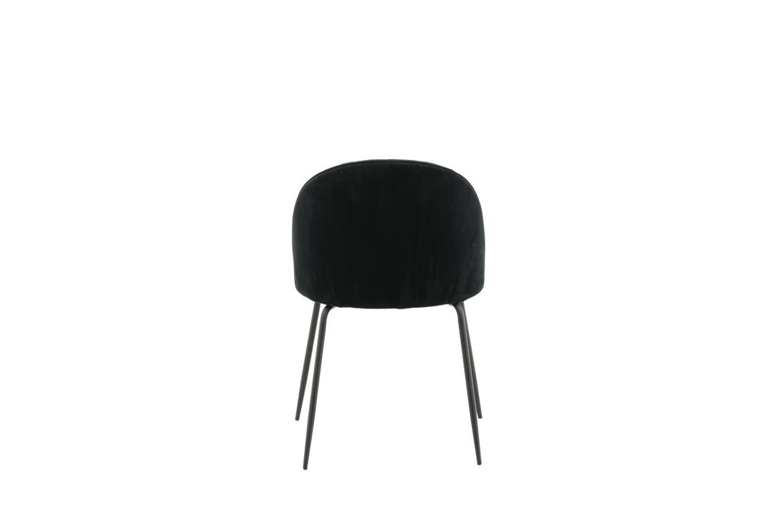 Venture Home Wrinkles Dining Chair 2-pack - Black Legs - Black Velvet