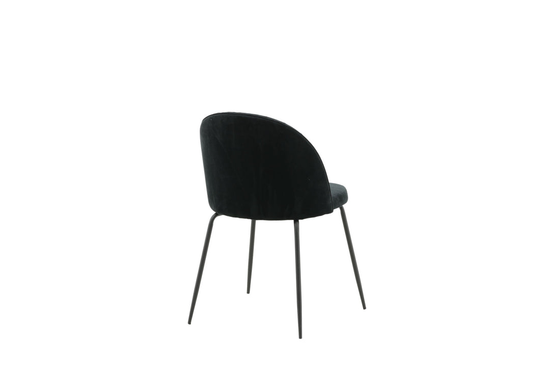 Venture Home Wrinkles Dining Chair 2-pack - Black Legs - Black Velvet