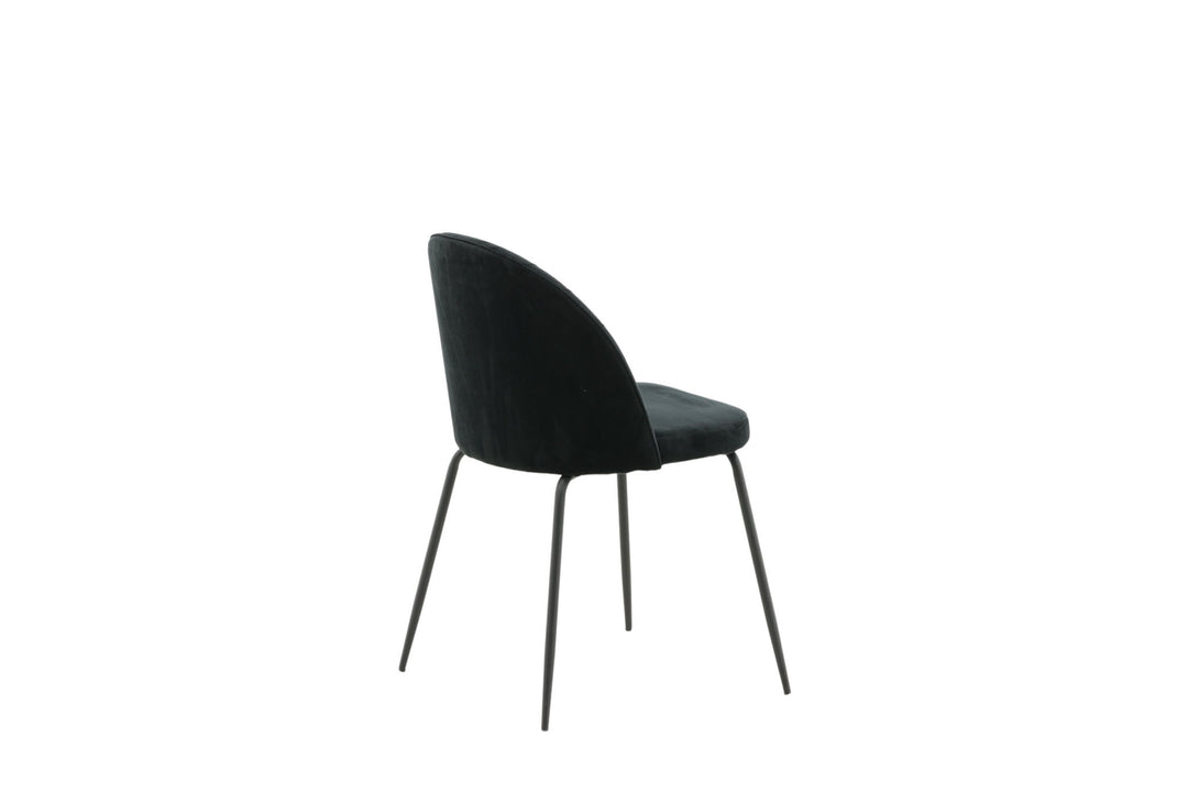 Venture Home Wrinkles Dining Chair 2-pack - Black Legs - Black Velvet