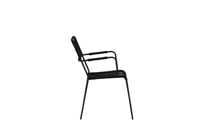 Venture Home Lindos Armchair 2-pack - Black Alu / Black Rope