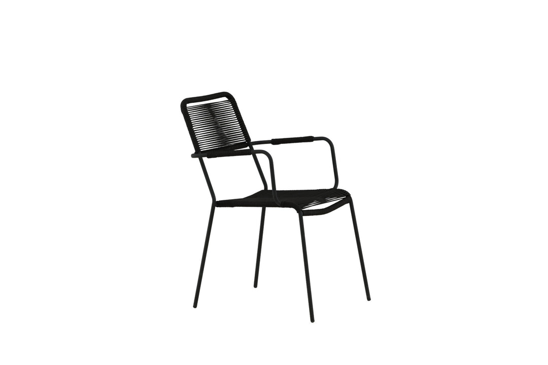Venture Home Lindos Armchair 2-pack - Black Alu / Black Rope