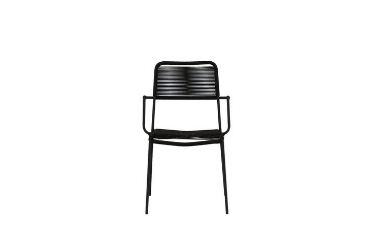 Venture Home Lindos Armchair 2-pack - Black Alu / Black Rope