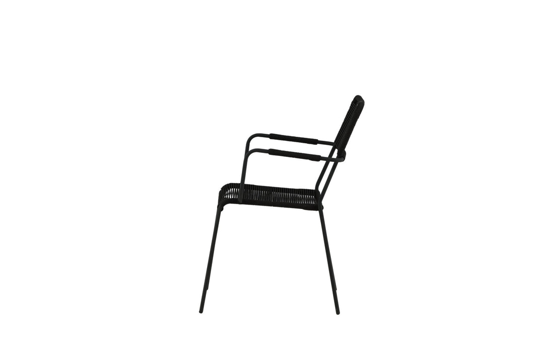 Venture Home Lindos Armchair 2-pack - Black Alu / Black Rope