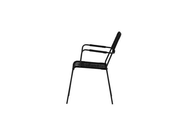 Venture Home Lindos Armchair 2-pack - Black Alu / Black Rope