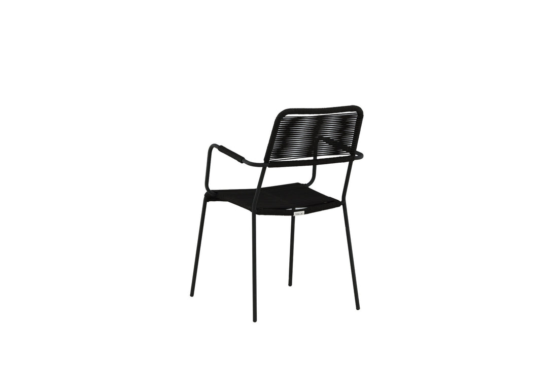 Venture Home Lindos Armchair 2-pack - Black Alu / Black Rope