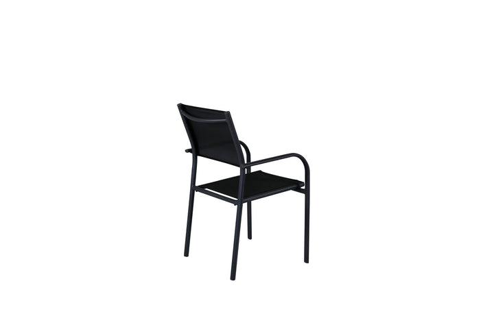 Venture Home Santorini Lænestol (Stabelbar) 2-pak - Sort Alu / Sort Textilene