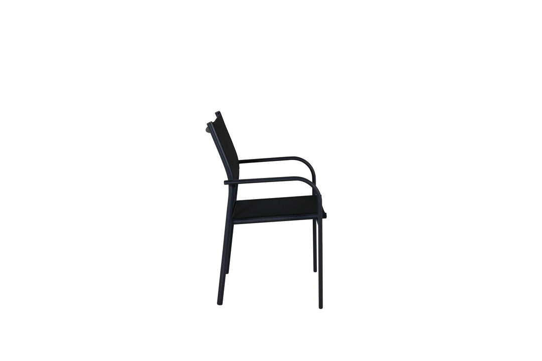 Venture Home Santorini Lænestol (Stabelbar) 2-pak - Sort Alu / Sort Textilene