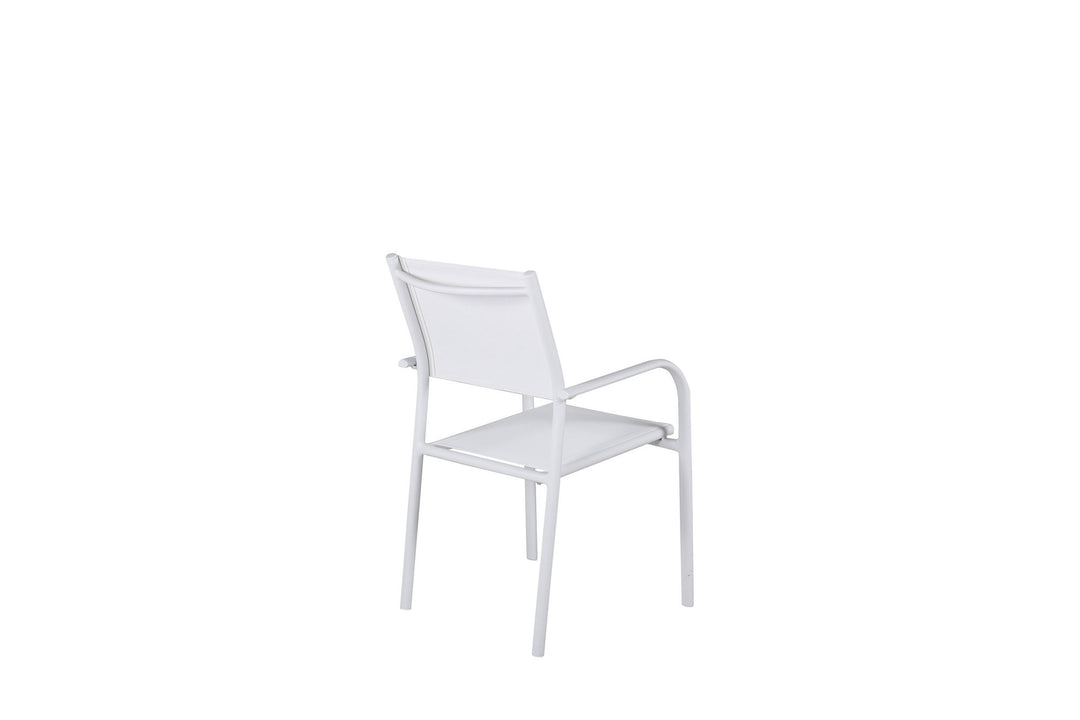 Venture Home Santorini Arm Chair (Stackable) 2-pack - White Alu / White Textilene