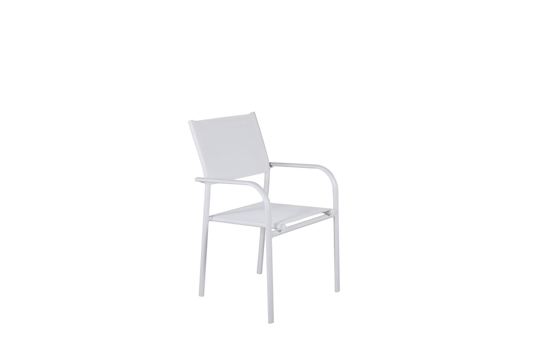 Venture Home Santorini Arm Chair (Stackable) 2-pack - White Alu / White Textilene
