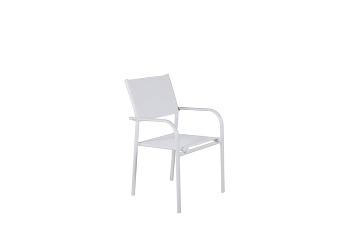 Venture Home Santorini Arm Chair (Stackable) 2-pack - White Alu / White Textilene