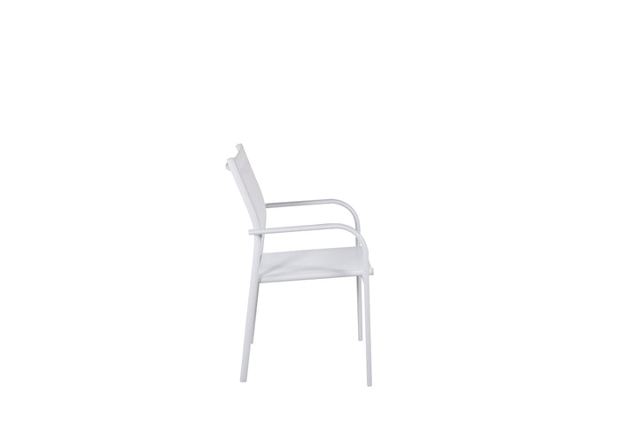 Venture Home Santorini Arm Chair (Stackable) 2-pack - White Alu / White Textilene