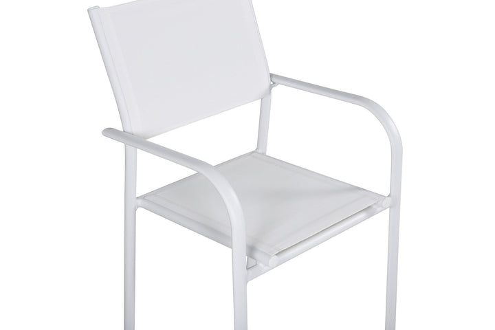 Venture Home Santorini Arm Chair (Stackable) 2-pack - White Alu / White Textilene