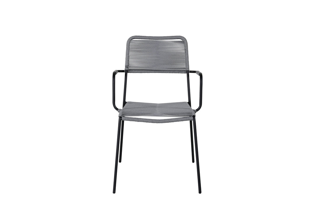 Venture Home Lindos Armchair 2-pack - Black Alu / Grey Rope