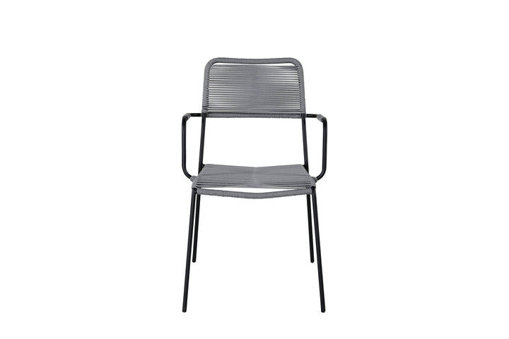 Venture Home Lindos Armchair 2-pack - Black Alu / Grey Rope