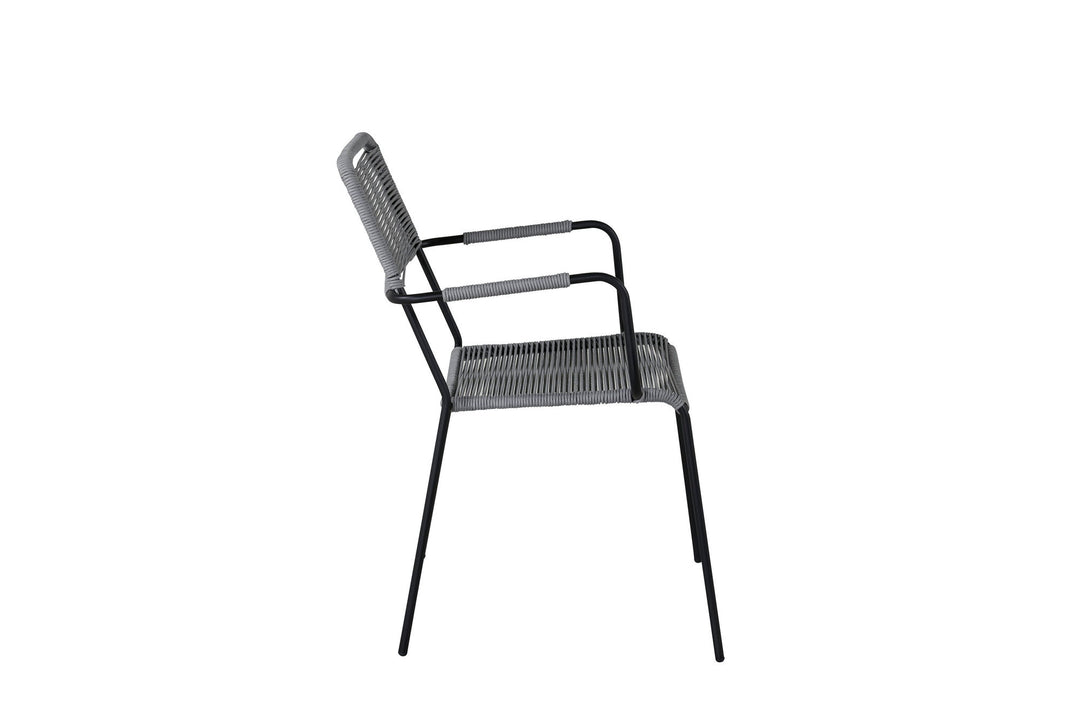 Venture Home Lindos Armchair 2-pack - Black Alu / Grey Rope